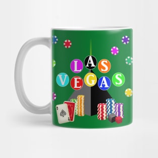 Las Vegas Pyramid and Poker Chips Mug